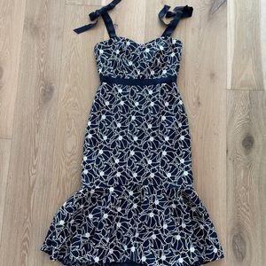 J Crew Navy Blue Floral Dress 4